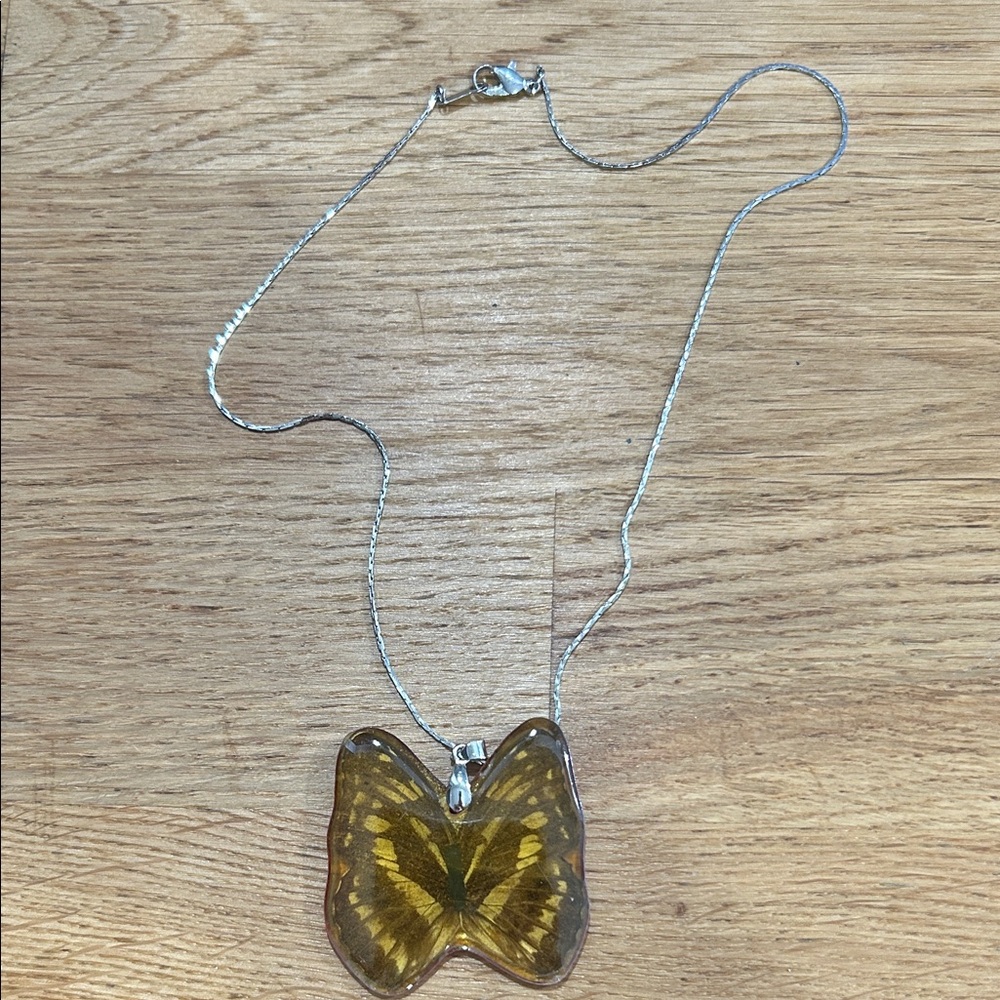 Silver Butterfly Pendant Necklace